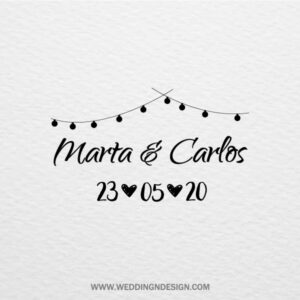 Logotipos y sellos de boda Sevilla | Diseño Luminous Garldand | Catálogo Wedding & Design