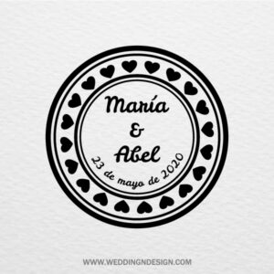 Sellos de boda Sevilla | Sello Heart Circle | Catálogo Wedding & Design