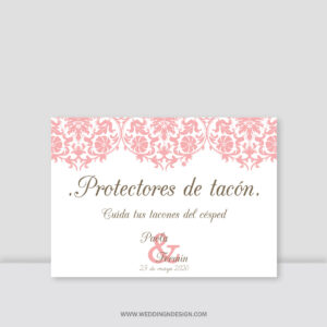 Carteles boda Sevilla | Cartel Protectores de tacón Paris | Catálogo Wedding & Design