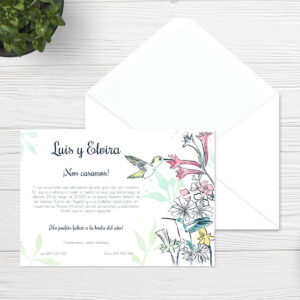 Invitaciones de boda Sevilla | Invitación Colibrís | Catálogo Wedding & Design