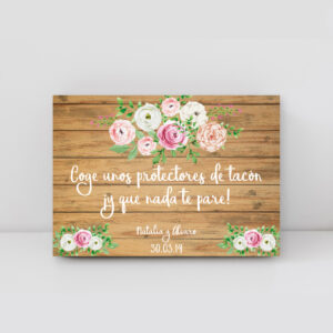 Carteles boda Sevilla | Cartel cubretacones Wooden Roses | Catálogo Wedding & Design