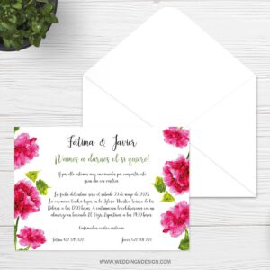 Invitaciones boda Sevilla | Invitación Claveles | Catálogo Wedding & Design