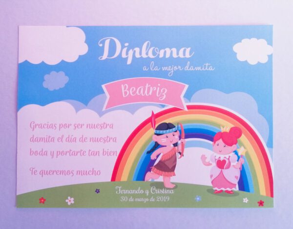 Diplomas boda Sevilla - Diploma Damitas Arcoiris - Wedding & Design