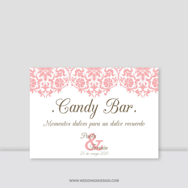 Carteles boda Sevilla | Cartel Candy Bar Paris | Catálogo Wedding & Design