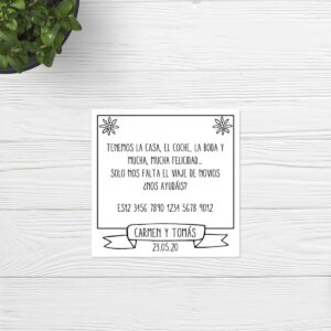 Tarjetas boda Sevilla | Tarjetas Couple Cuadradas | Catálogo Wedding & Design